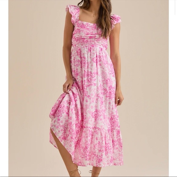 NEW Altar’d State Pink Floral Maxi Dress Size Medium NWT - Picture 1 of 10